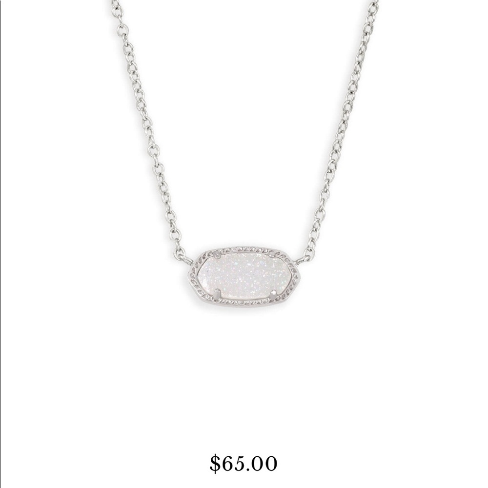 Kendra Scott Silver Pendant Necklace In Drusy